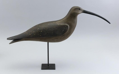 BRUCE BIEBER CURLEW DECOY Cape May, New Jersey, 20th Century Length 22”.
