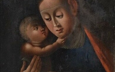 Baroque Madonna And Child - Oil On Canvas - 18th century