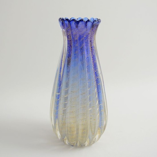 Barovier & Toso - Soft Corded Vase - Glass and gold leaf