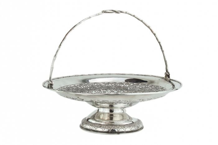 Basket with handle - .900 silver - Wang Hing - China - Late 19th century