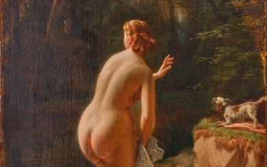 Bather 1868-1871 Oil on canvas signed and dated twice lower...