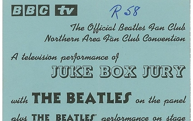 Beatles 1963 Juke Box Jury Ticket