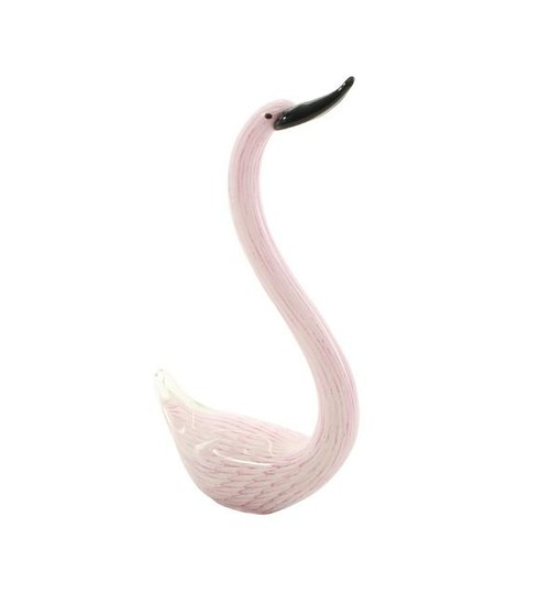 Beautiful glass sculpture of a swan - Pink swan
