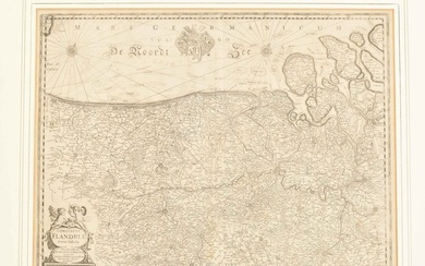 Belgium, Map - Flanders; H. Hondius - Comitatus Flandriae Nova Tabula - 1621-1650