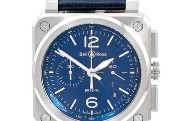 Bell & Ross BR 03-94 Chronographe BR0394-BLU-ST/SCA - Instruments BR 03-94 Blue Steel Men's Watch