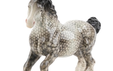 Beswick Rocking Horse Grey cantering Shire horse, 26cm in le...
