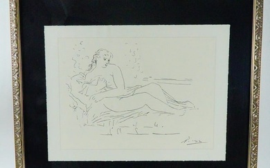 Bibi Hilton's Picasso (After) "Femme Couchee" Lithograph