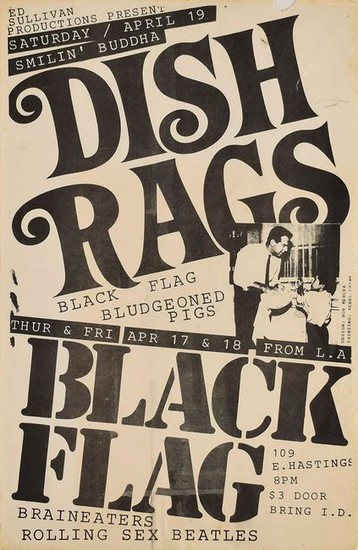 Black Flag and The Dishrags 1980 Poster