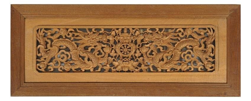 CHINESE CARVED WOODEN PANEL