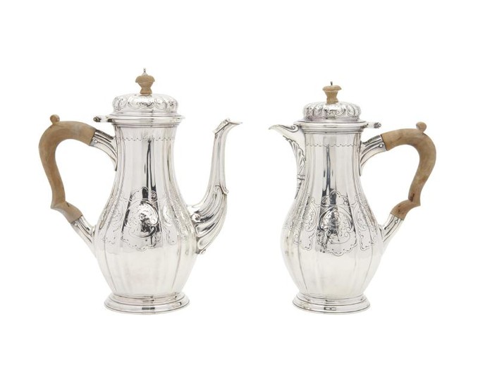 CHRICHTON BROTHERS Silver Coffee Pot and Chocolate Pot