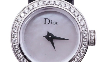 CHRISTIAN DIOR La Mini Dior Watch Stainless Steel Diamond Bezel