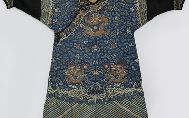 Blue Kesi Dragon Robe With Eight Buddhist Emblems