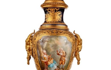 CONTINENTAL PORCELAIN URN with ORMOLU MOUNTS
