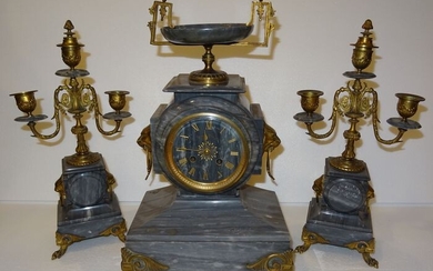 Candelabra, Mantel clock, Garrison (3)