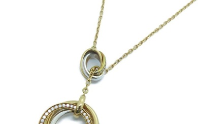Cartier Trinity Necklace Diamond 18K White Yellow Rose Gold
