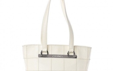 Chanel - Caviar Square Stitched Tote White Clutch bag