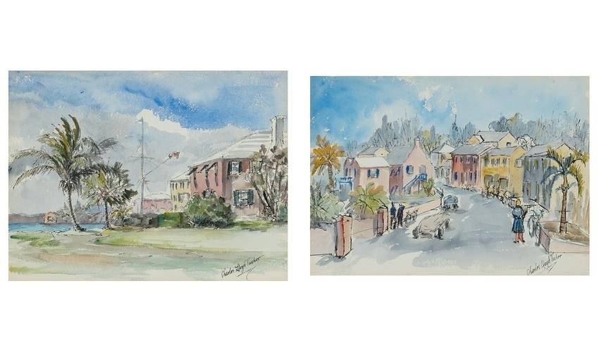 Charles Lloyd Tucker Bermudian, 1913-1971 Street Scene and Beach Scene: Two