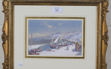 Charles Rowbotham - 'Spezia', watercolour and gouache, signed recto, inscribed verso, 12cm