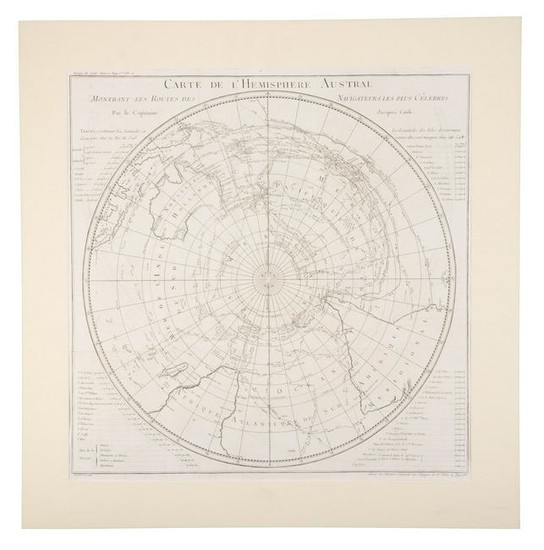 Chart of southern hemisphere from French Cook