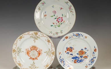 China, small collection of porcelain plates, 18th century