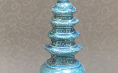 Chinese Robins Egg Glazed Pottery Pagoda