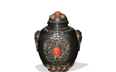 Chinese Silver Snuff Bottle, Late 19th - Early 20th