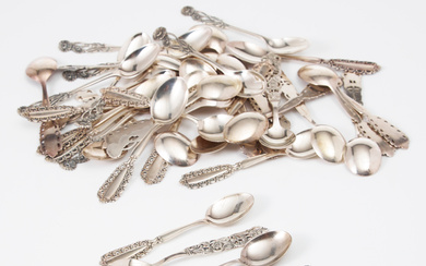 Coffee spoons, silver, 37 pcs, 20th century, different manufacturers and models.