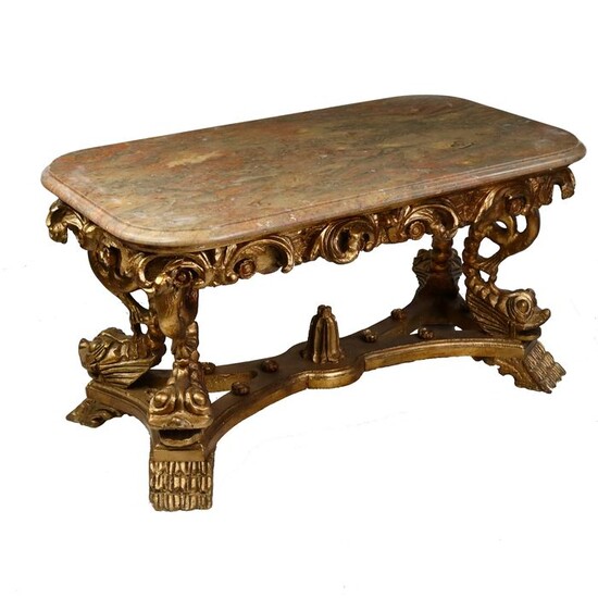 Coffee table in gilt and marble - Marble, Wood - circa 1900