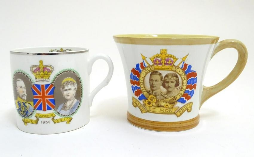 Coronation / souvenir Royal memorabilia mugs by Shelley