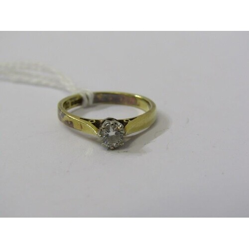 DIAMOND SOLITAIRE RING, 18ct yellow gold ring, set a single ...