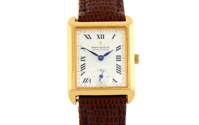DREYFUSS & CO. - an 18ct yellow gold 1974 wrist watch, 23x26mm.