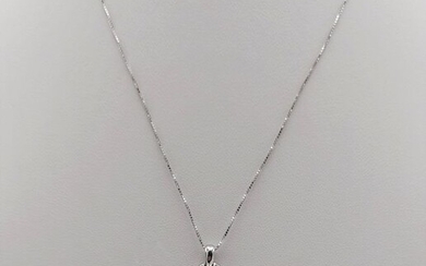 Damiani - 18 kt. White gold - Necklace with pendant - 0.20 ct Diamond - Diamonds