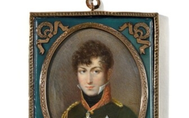 Daniel SAINT, d’après. BAENE. « Portrait du duc Ernest de Saxe-Cobourg-Saalfeld (1784-1844) portant les insignes...