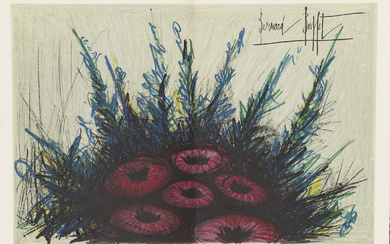 D’après Bernard Buffet (1928-1999) Bouquet de fleur, issu du portfolio l’Herbier, 1966
