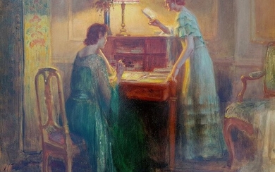Delphin Enjolras (1857-1945) - Deux femmes dans un intérieur