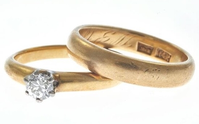Diamond, 14k Yellow Gold Wedding Set