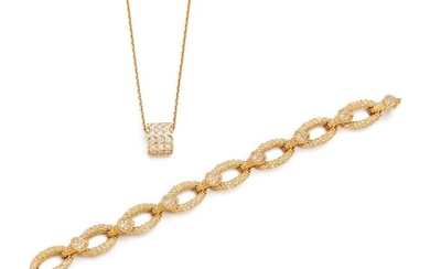 Diamond Bracelet; and Pendent Necklace | 寶詩龍 | 鑽石手鏈; 及 項鏈, Boucheron