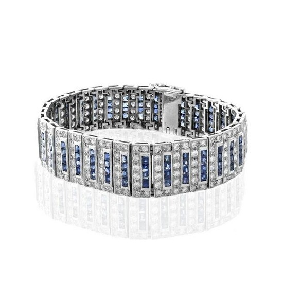 Diamond, Sapphire and 18K Bracelet
