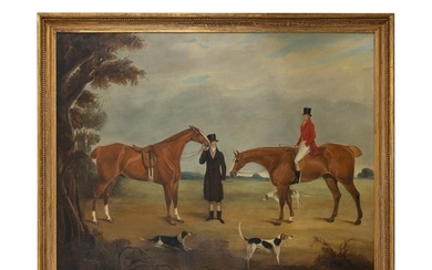 ENGLISH SCHOOL, EARLY 19TH CENTURY A mounted huntsman and a ...