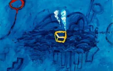 Elfi Schuselka "Blue Abaton" Oil on Canvas