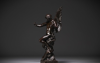 Emile Louis PICAULT (1833-1915) - "Le semeur d'idées" Bronze à patine brune. Signé sur la...