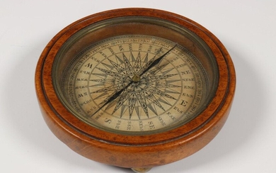 England, compass, circa 1800, in mahogany mount. Herewith...