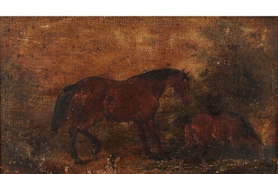 English School (19th century) Horse and Foal, oil on canvas ...