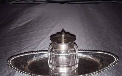 English sterling silver inkwell