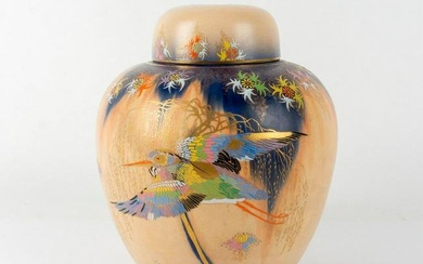Exquisite Carlton Ware Lidded Ginger Jar, Sketching Bird