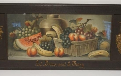 FRUIT STILL LIFE PRINT IN DECORATED FRAME