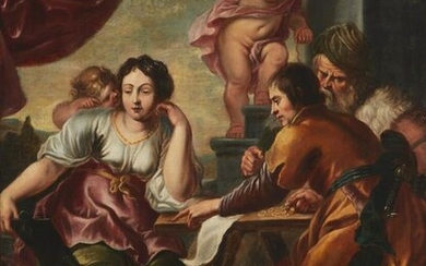 Figures and Putti in an interior