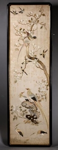 Fine Chinese 19 C Silk Bird & Flower Embroidery