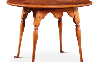 Fine and Rare Queen Anne Maple Splay-Legged Tea Table, Possibly Connecticut or Portsmouth, New Hampshire, circa 1760