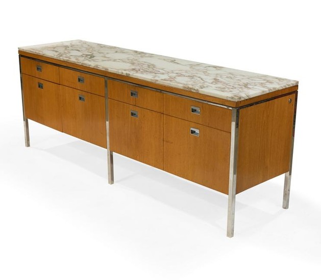 Florence Knoll Style Marble Top Credenza